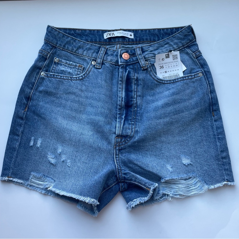 New Zara Highrise Denim Shorts